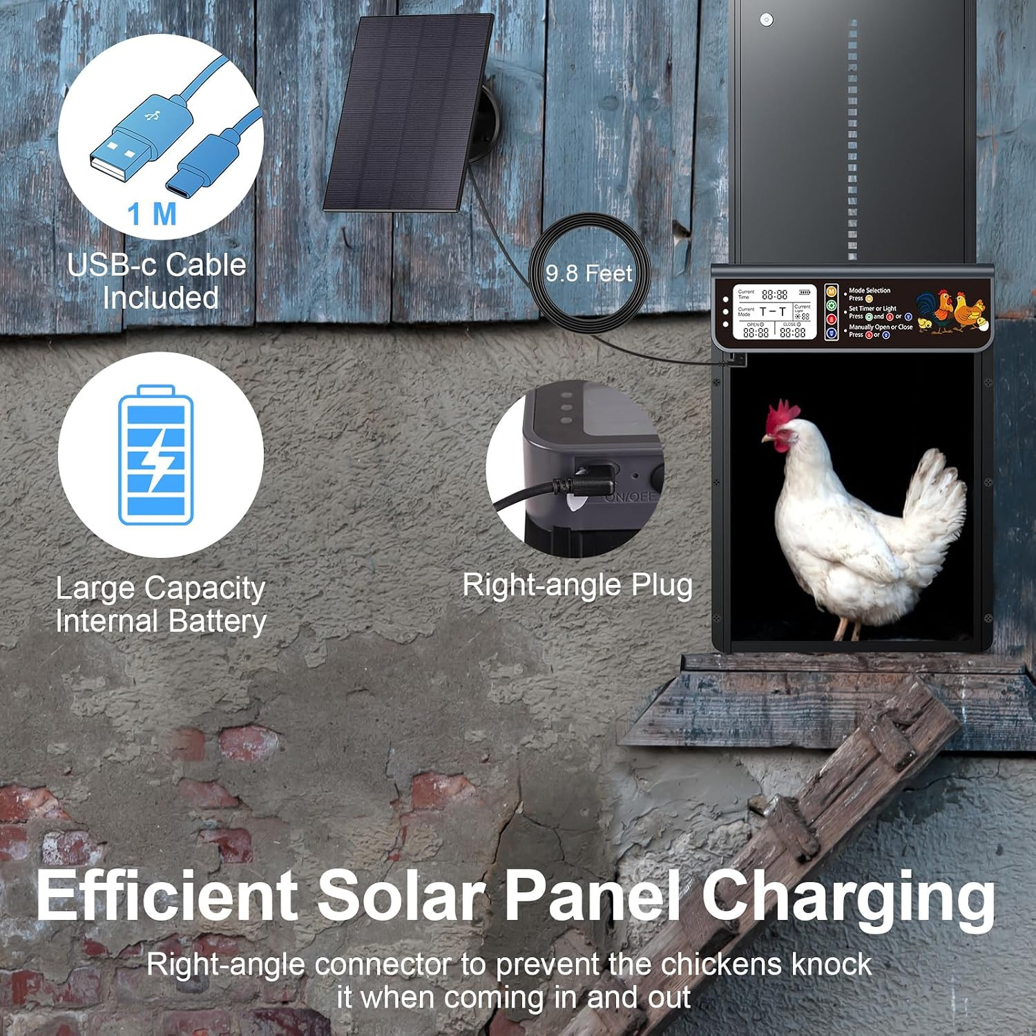 Automatic Chicken Coop Door Solar Powered with Timer & Light Sensor | Automatic