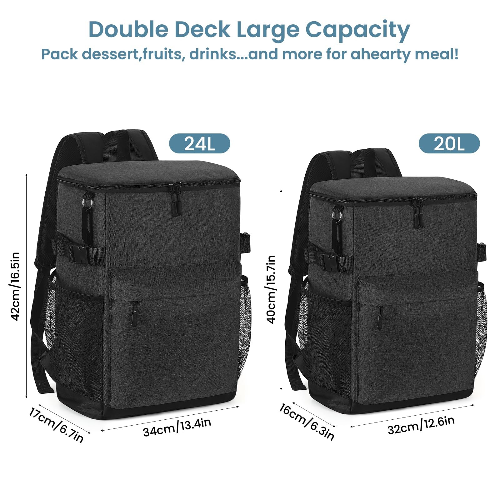 20L Waterproof Cooler Backpack Leakproof Beach Backpack Insulated Lunch Bag