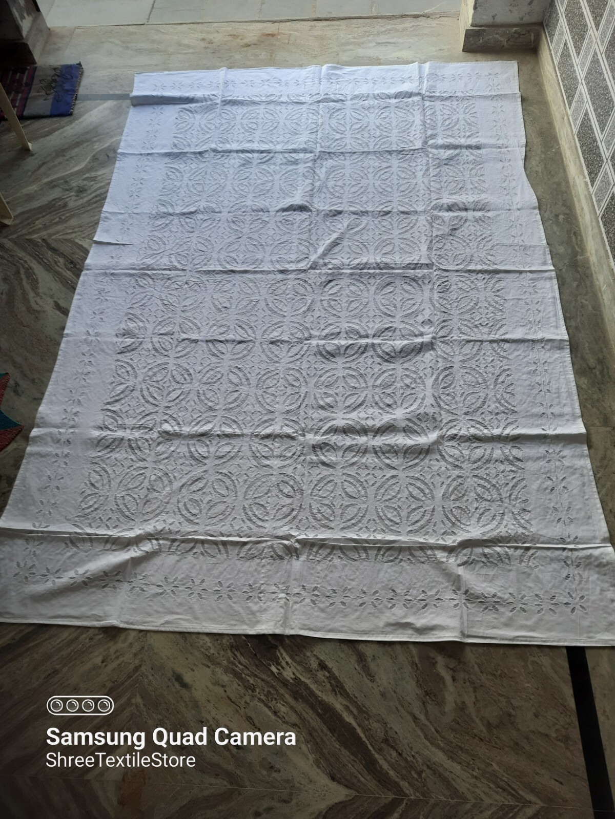 Organdy Cut-Worked Rectangle/Square/Round,Bedding Indian White Handmade Applique