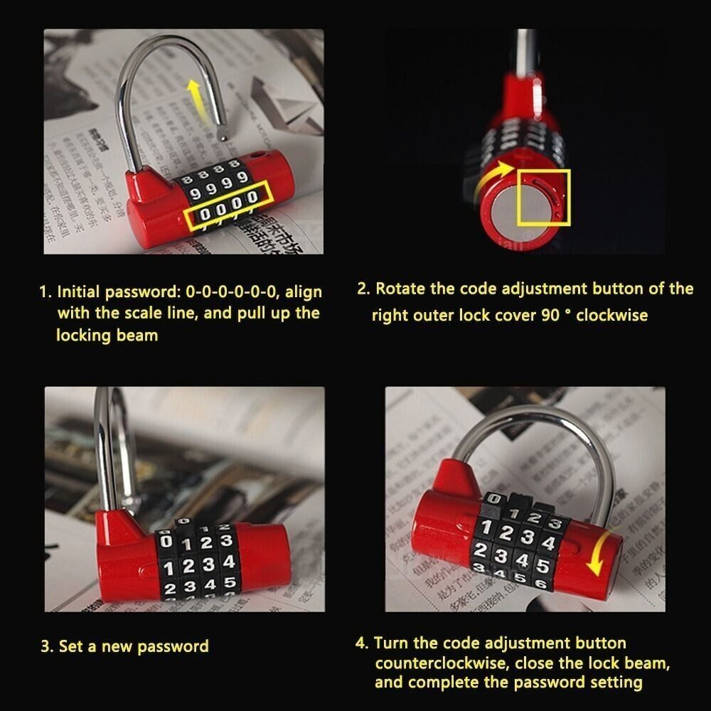 4-Digital Combination Lock Security Padlock Zinc Alloy Waterproof Number Lock