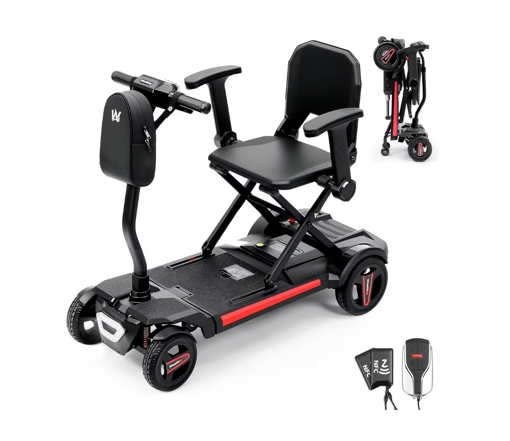 Remote-Control Electric One-Touch Auto-Folding Mobility Scooter for Adults & Sen