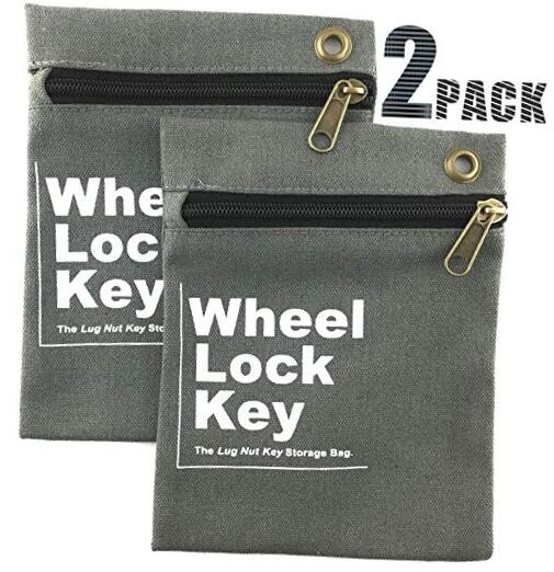 SRRB (2Pack) Wheel Lock Key Storage Pouch, Wheel Lock Key Canvas Storage 2 PACK