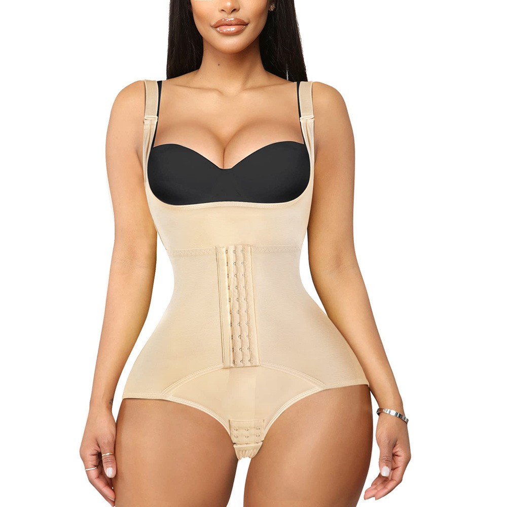 Womens Corset Shapewear Jumpsuit Waist Belly Tight Body Shoulder Strap Shaper XL