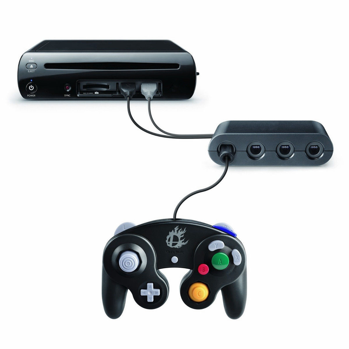 Gamecube Controller Adapter Converter for wii u Super Smash Bros new USA SELLER