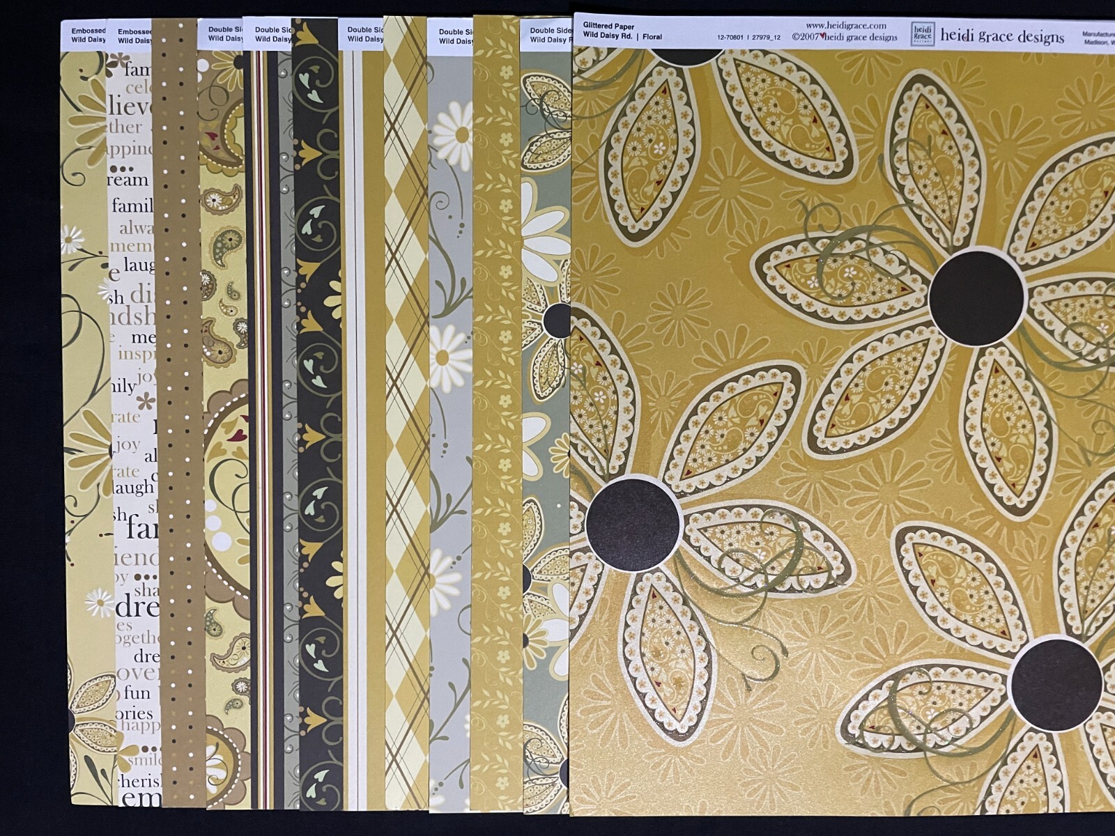 HEIDI GRACE "WILD DAISY RD." 12X12 SS SHIMMERY, LACQUERED & DS HEAVY PAPER