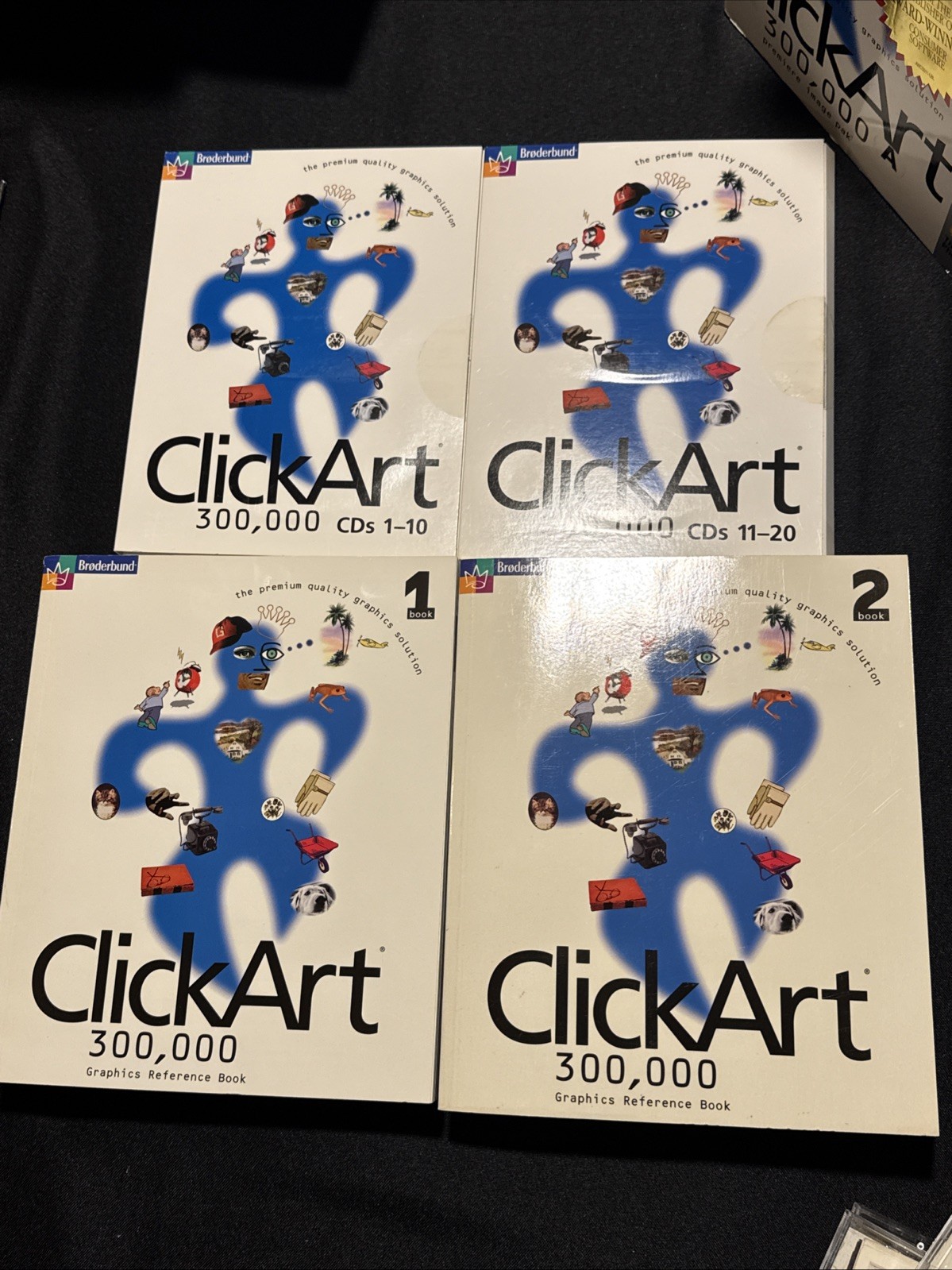 Clickart 300,000 Premiere Image Pak 20 CD Set! Software + Book by Broderbund