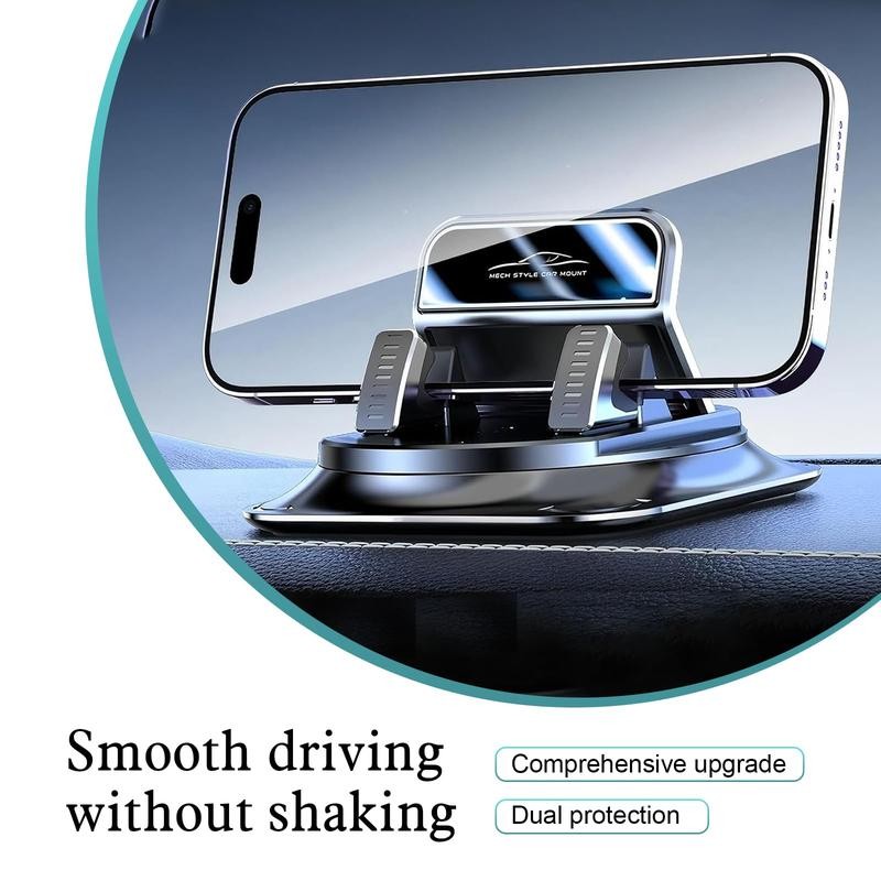 Self-Adhesive Car Phone Holder Dashboard Navigation Bracket 360-Degree Rotation