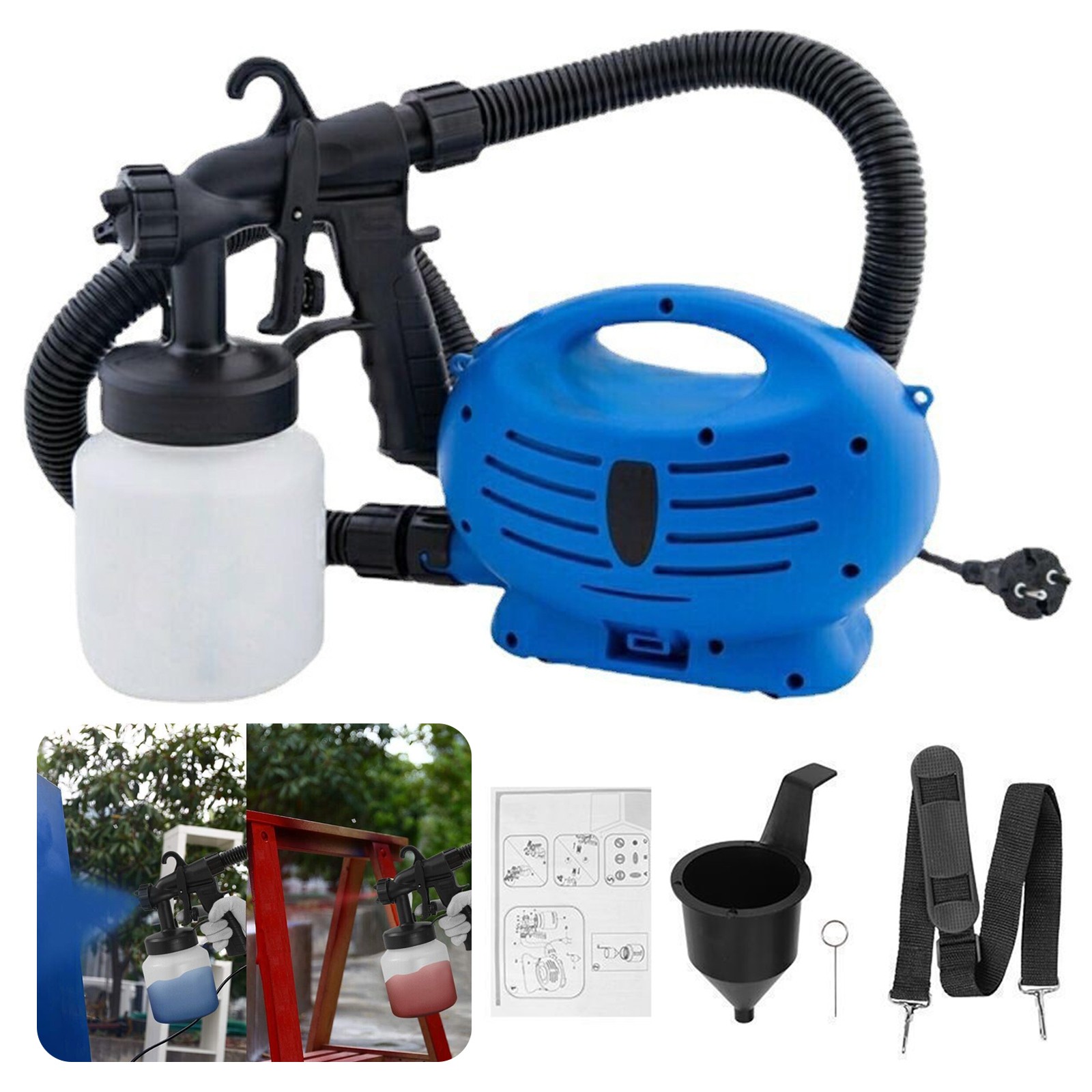 800ML HVLP Paint Sprayer Machine Handheld Electric Spray Gun Painting Tool 650W