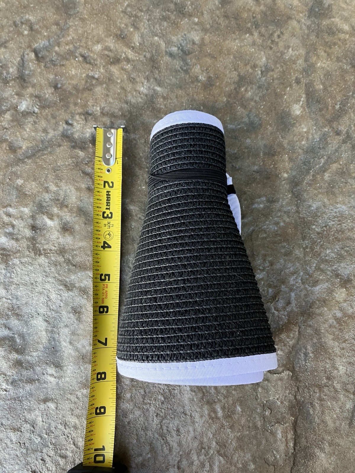 Sun N Sand Headwear Paper Braid Roll Up Visor Hat Black White Wide Brim Packable