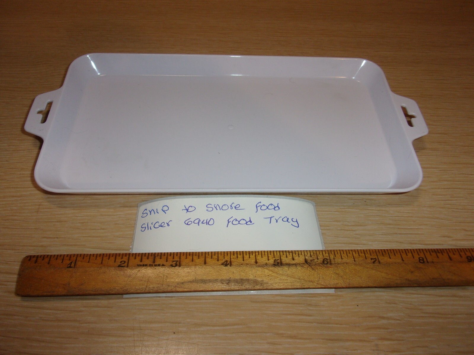 PART FOR A SHIP TO SHORE FOOD SLICER 69460 WHITE FOOD TRAY 9-3/4" X 4-3/4"