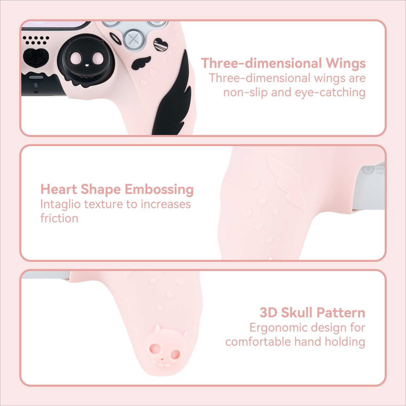 GeekShare Skull Protective Case Cover for PS5 Controller Silicone Shell Skin