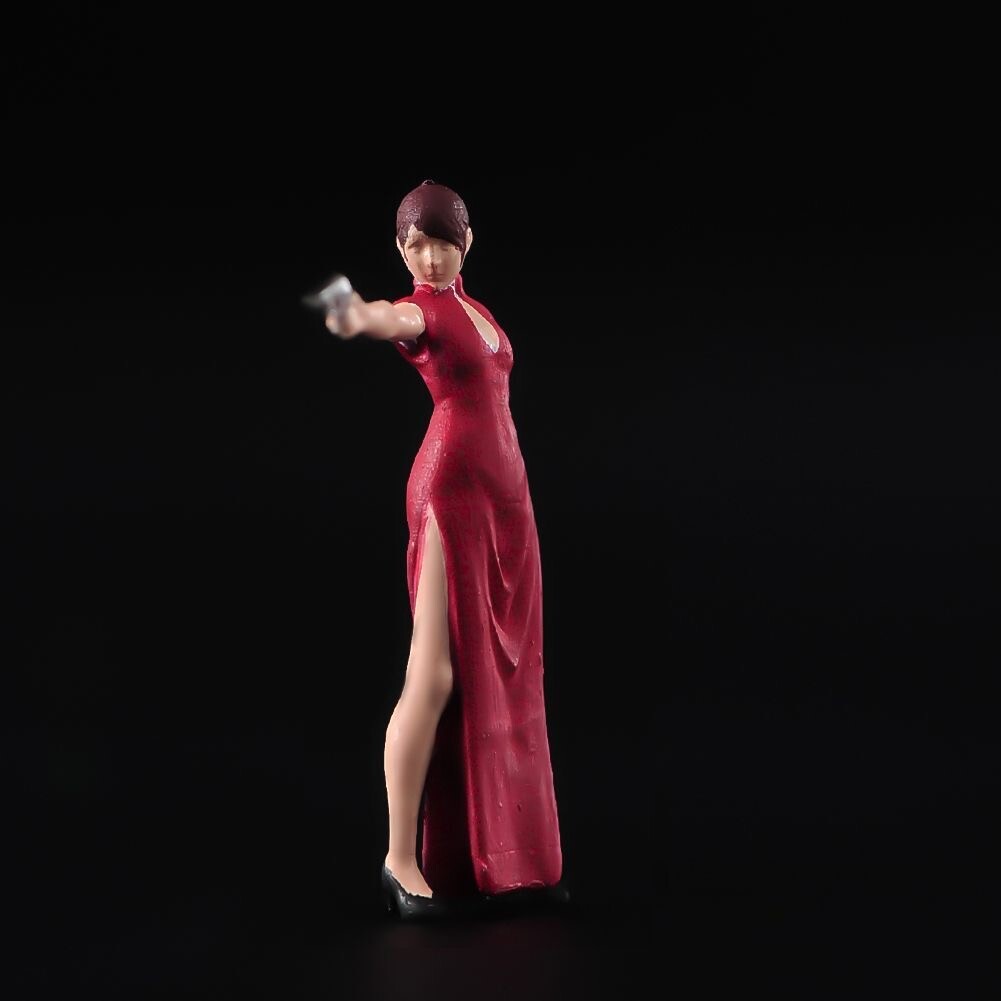 ZD 1:64 Painted Unpainted Figure Model Miniature  Diorama Sand Chipao Lady Gun