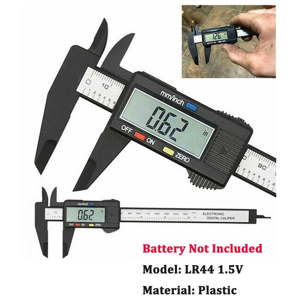 6” 150mm Digital Caliper LCD Vernier Micrometer Measuring Gauge No Battery