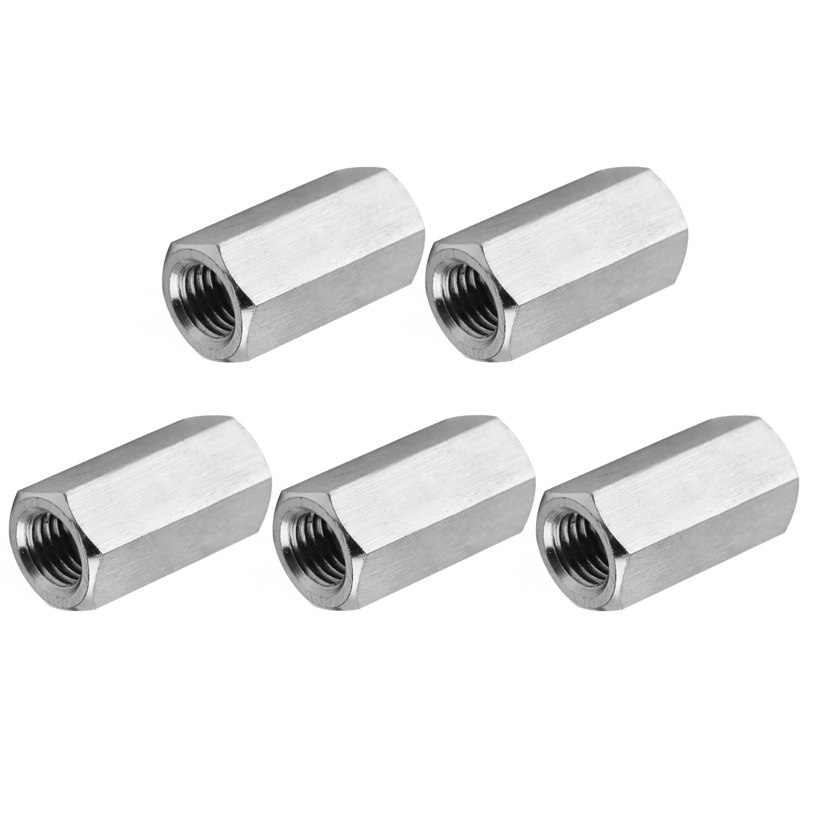 5Pcs 8#-32 UNC 12mm 0.47" l 304 Stainless Steel Hex Coupling Nuts Connector