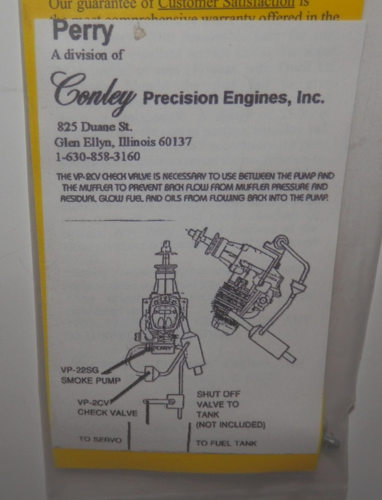 Perry / Conley Check Valve #VP-2CV NIP
