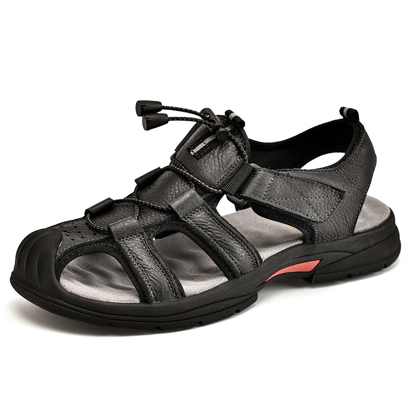 Male Light Sandals Outdoor Wading Non-slip Genuine Leather Classic Beach Sandals