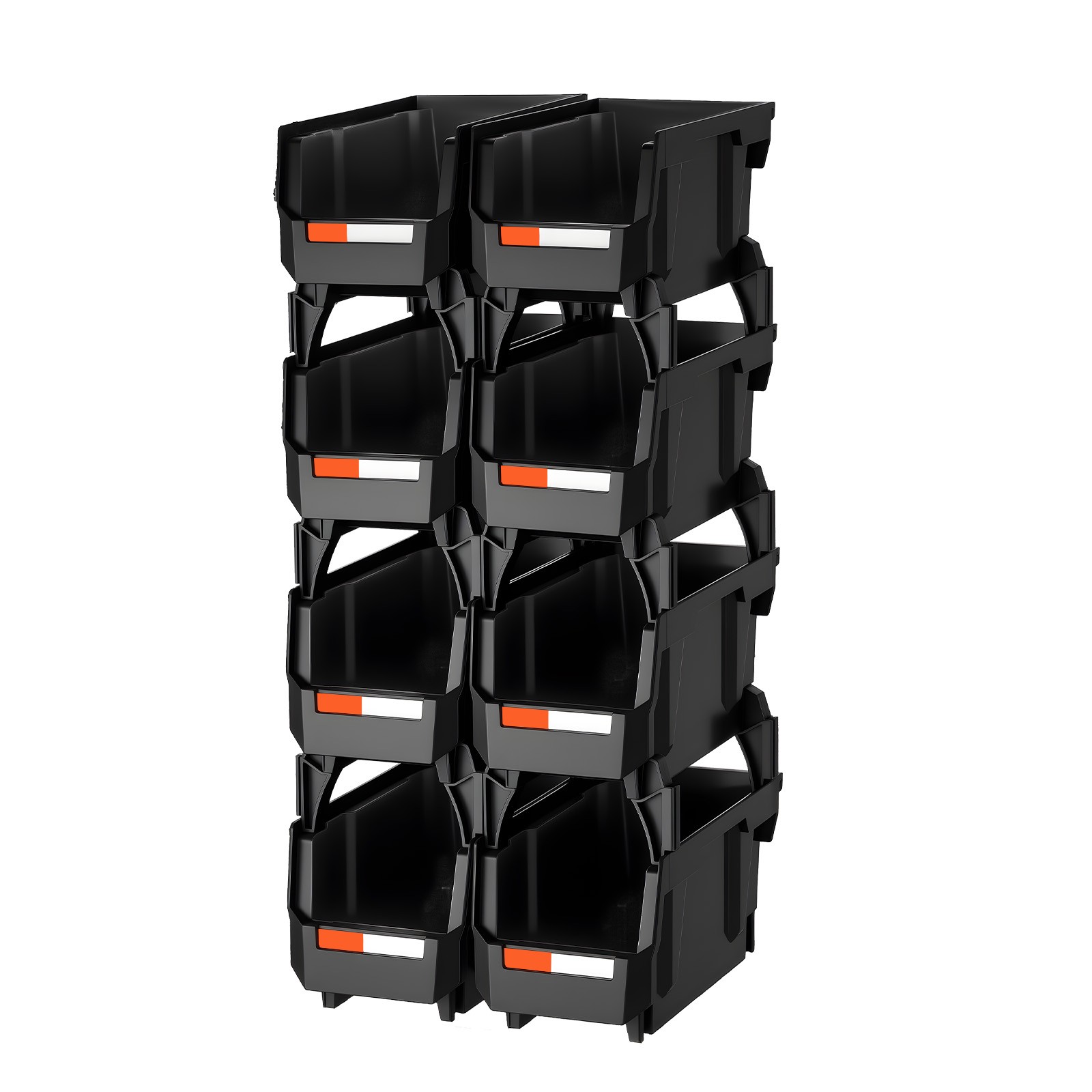 Uimoso Plastic Stackable Storage Containers Set of 8 for Garage Organization