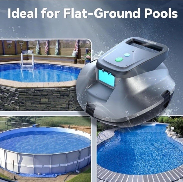 Poundee X1 Robotic Pool Vacuum Cordless Pool Cleaner With 120mins No Charger