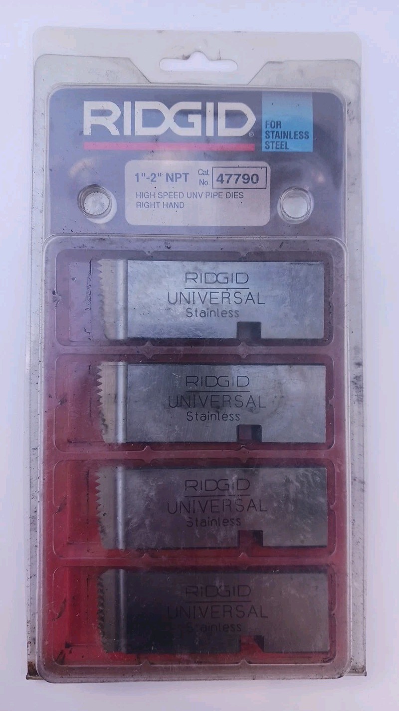 Ridgid 47790 1"-2" - 11-1/2 NPT Universal Dies High Speed for Stainless Steel RH