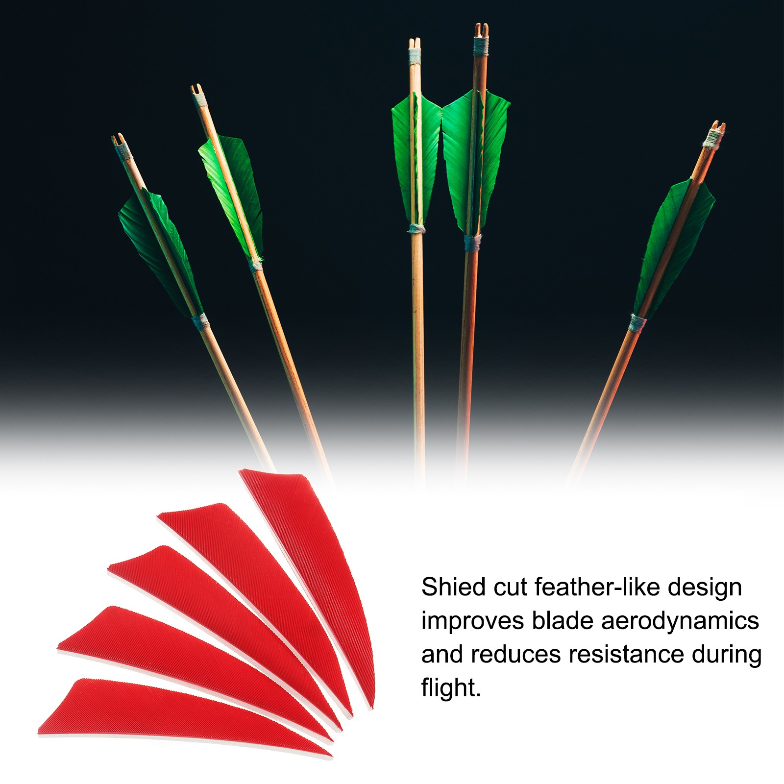 Arrows Vanes 50 Pack 3 Inch Arrow Feather Left Wing Red for DIY