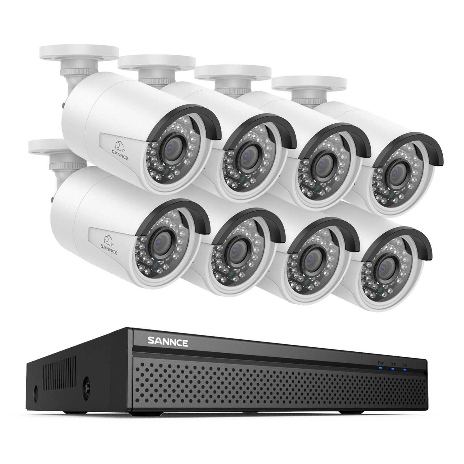 SANNCE 4K 8CH NVR 3MP POE Security Camera System Two Way Audio Human Detection