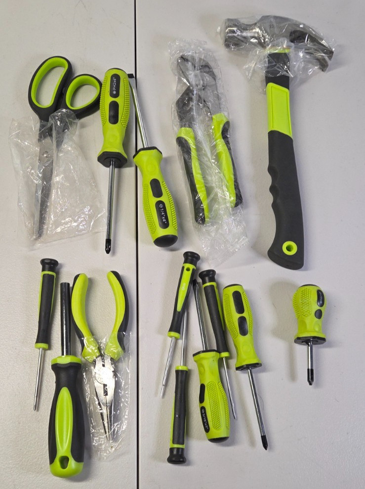 FASTPRO Multiple-Piece Home Tool Kit with 12" Tool Bag - Green Household Set