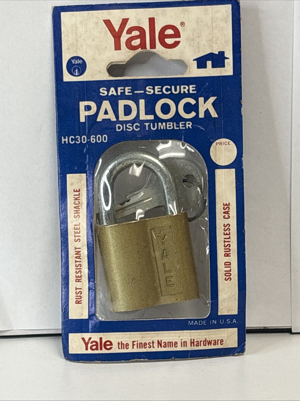 Vintage YALE HC30-600 Padlock With 2 Keys Original Package ~ READ DESCRIPTION