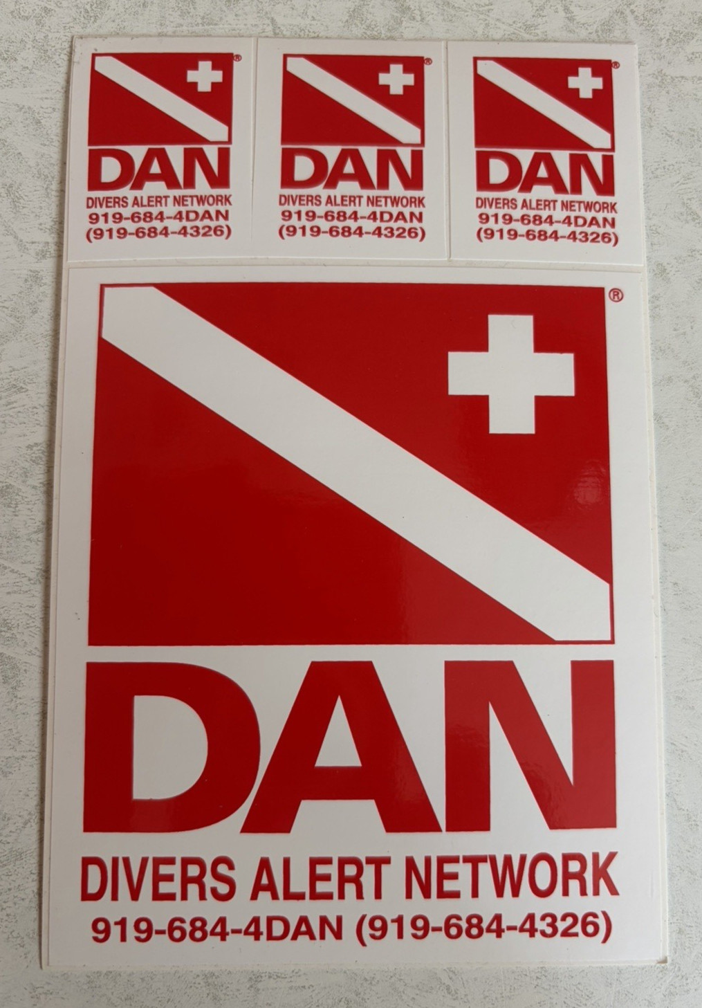 DAN Divers Alert Network Stickers-4 Total