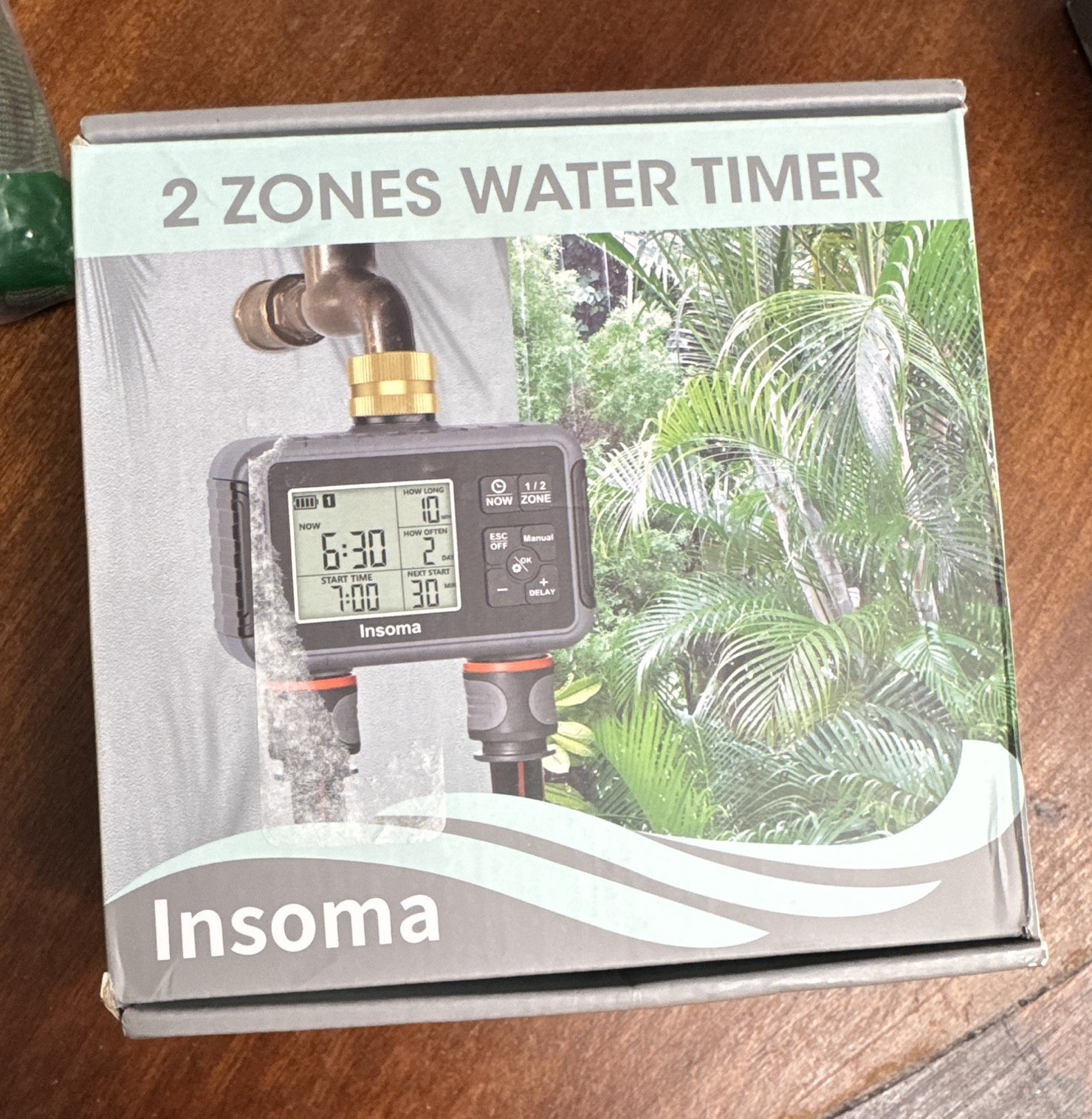 Insoma SWG07M 2-Zone WiFi Tap Timer Alexa LCD Rain Delay IP55 3/4"
