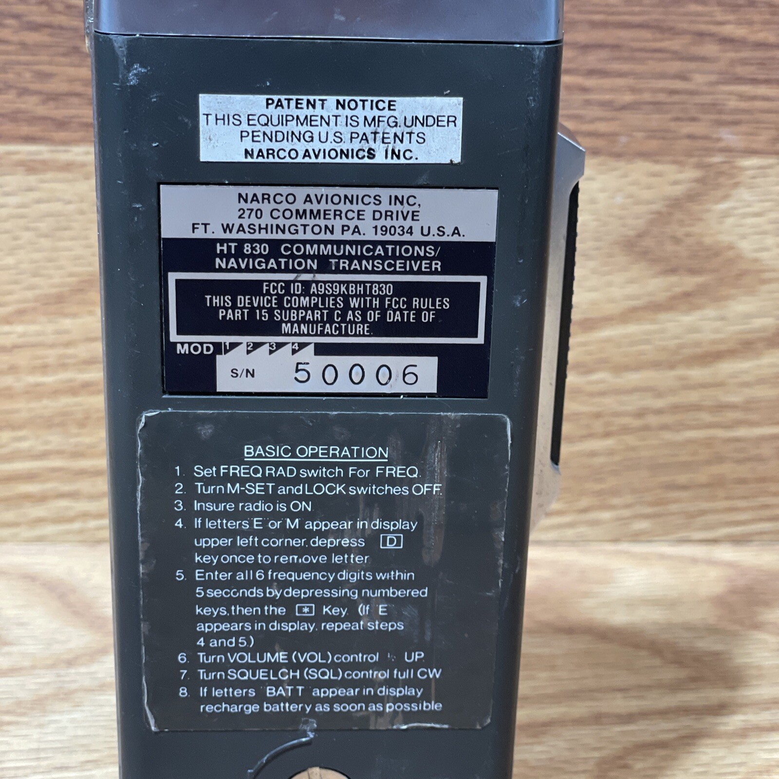 Narco HT 830 Tranceiver Navigation Nav Com 920 Channels With Antenna