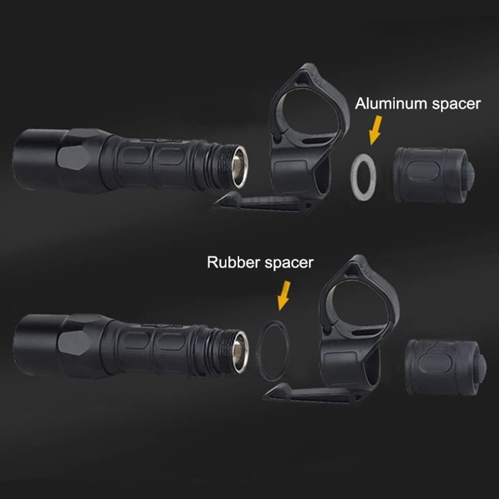 Portable Flashlight Holder Lightweight Tactical Flashlight Ring with Pocket Clip