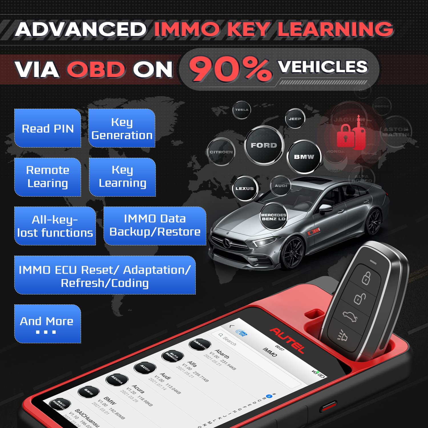2025 Autel MaxiIM KM100 Key FOB PROGRAMMING Key Generation IMMObilizer 60s