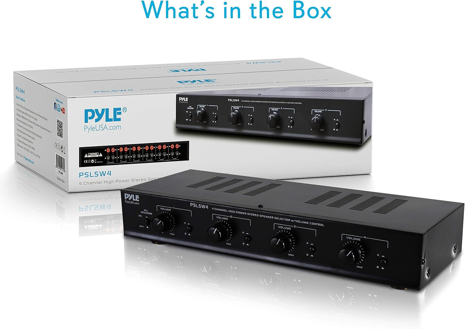 4 Channel Speaker Selector Switch - Multi Zone Audio Distributor with Independen