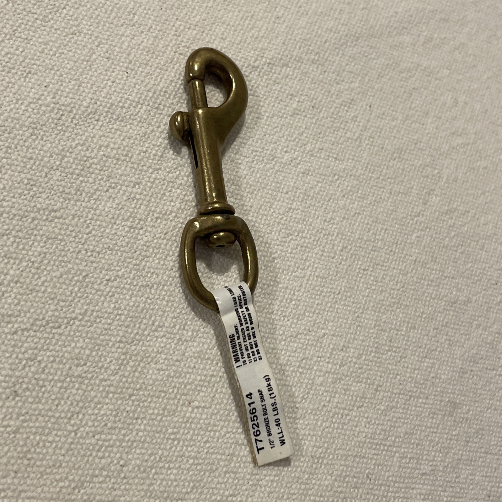 solid bronze bolt snap 1/2”x 3” round eye