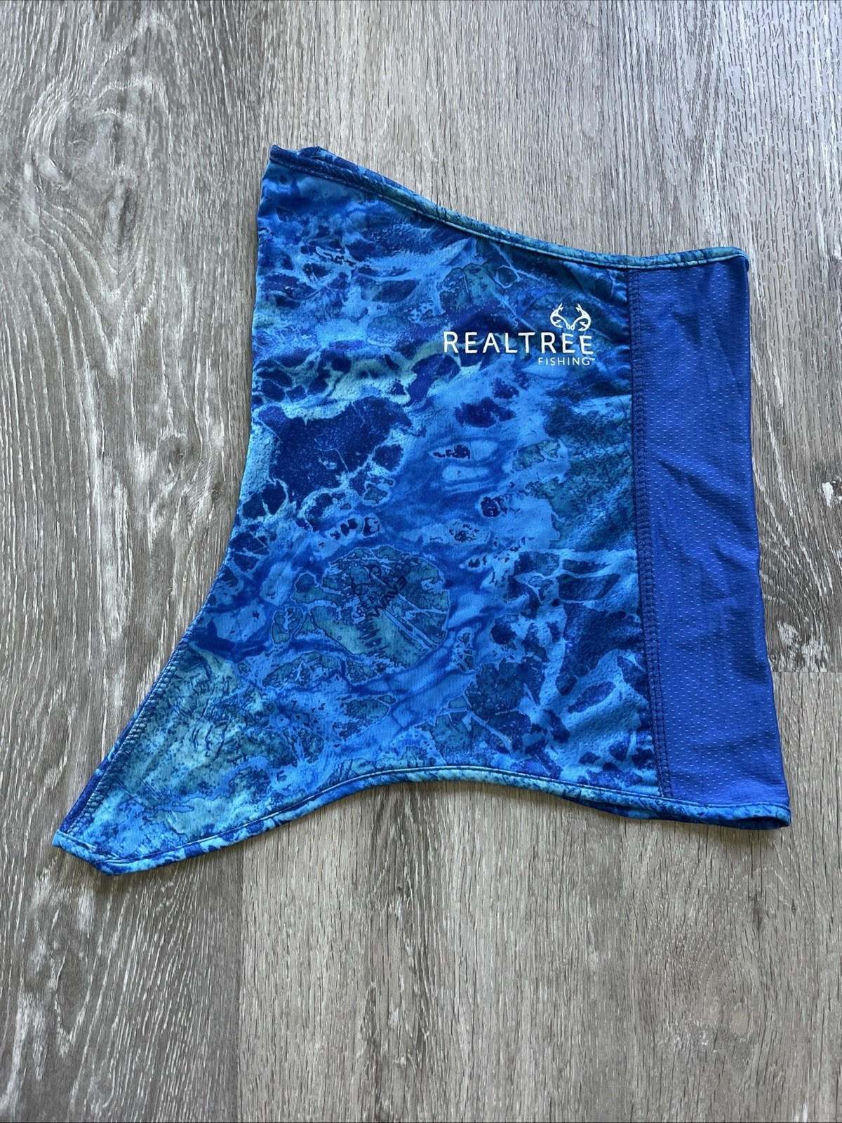 NEW REELTREE FISHING UPF 50+ Neck Gaiter Mesh Vented Face Mask BLUE WATER CAMO