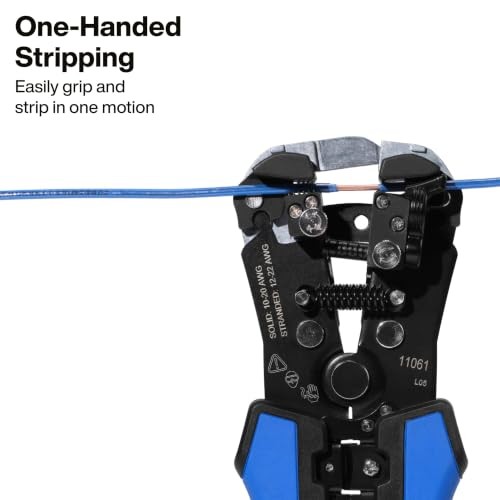 Klein Tools 11061 Self-Adjusting Stripper / Cutter, Heavy Duty, for Blue/Black
