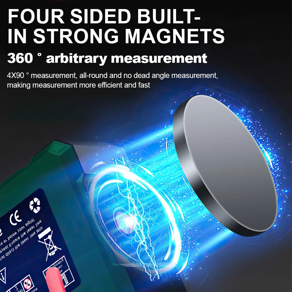 Digital Angle Finder Magnetic Protractor 4-side Laser Level Box Inclinometer USA