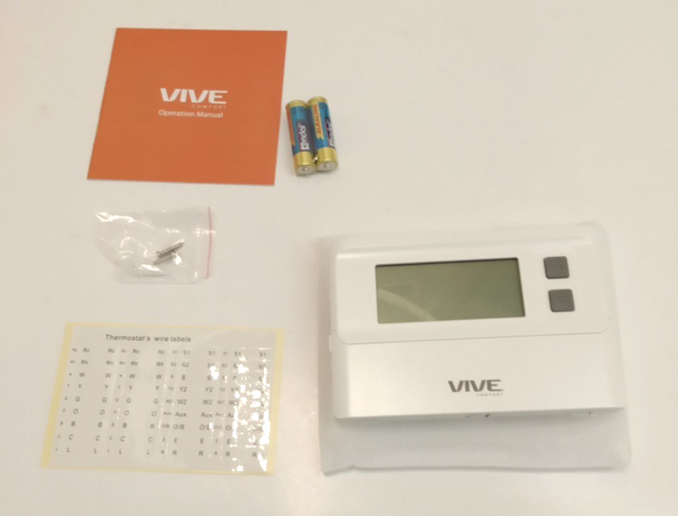 Vive TP-N-HP21 Multi-Stage Thermostat 1H/1C-2H/1C Non-Programmable 24VAC/Battery