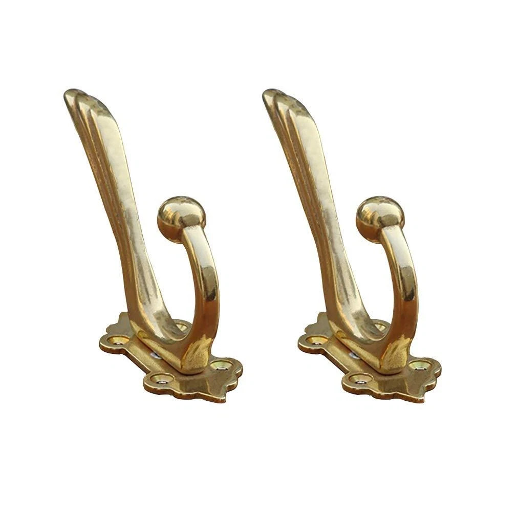 2pcs Antique Solid Brass Clothes Hooks Entryway Coat Hooks Scarf And Jacket Hang