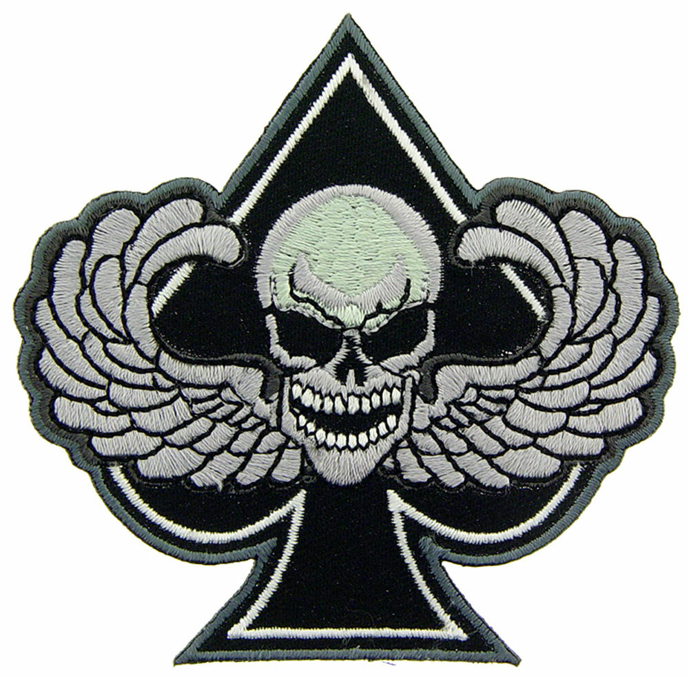 DEATH WING SPADE Embroidered Shoulder Patch 3-1/4" (0950)