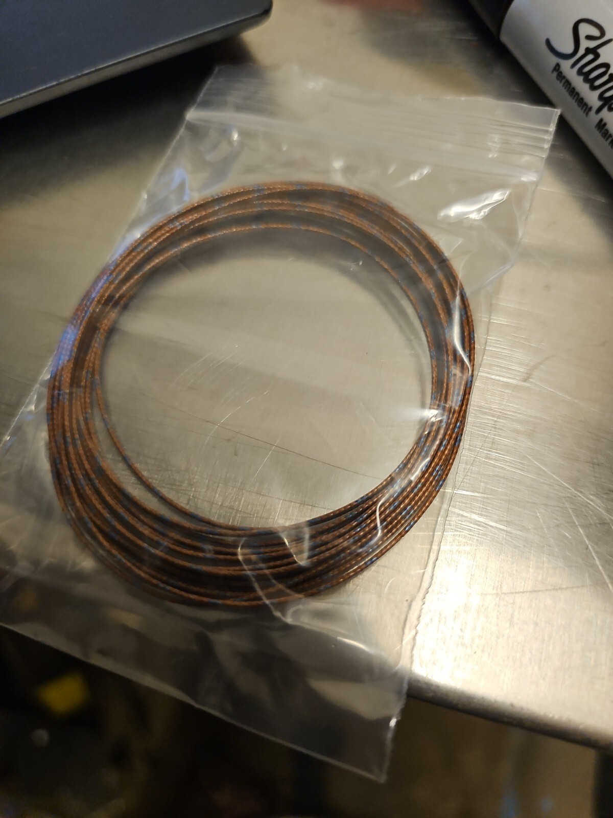 12' 30 ga T-Type Thermocouple Wire 30 gauge ORANGE/GRAY