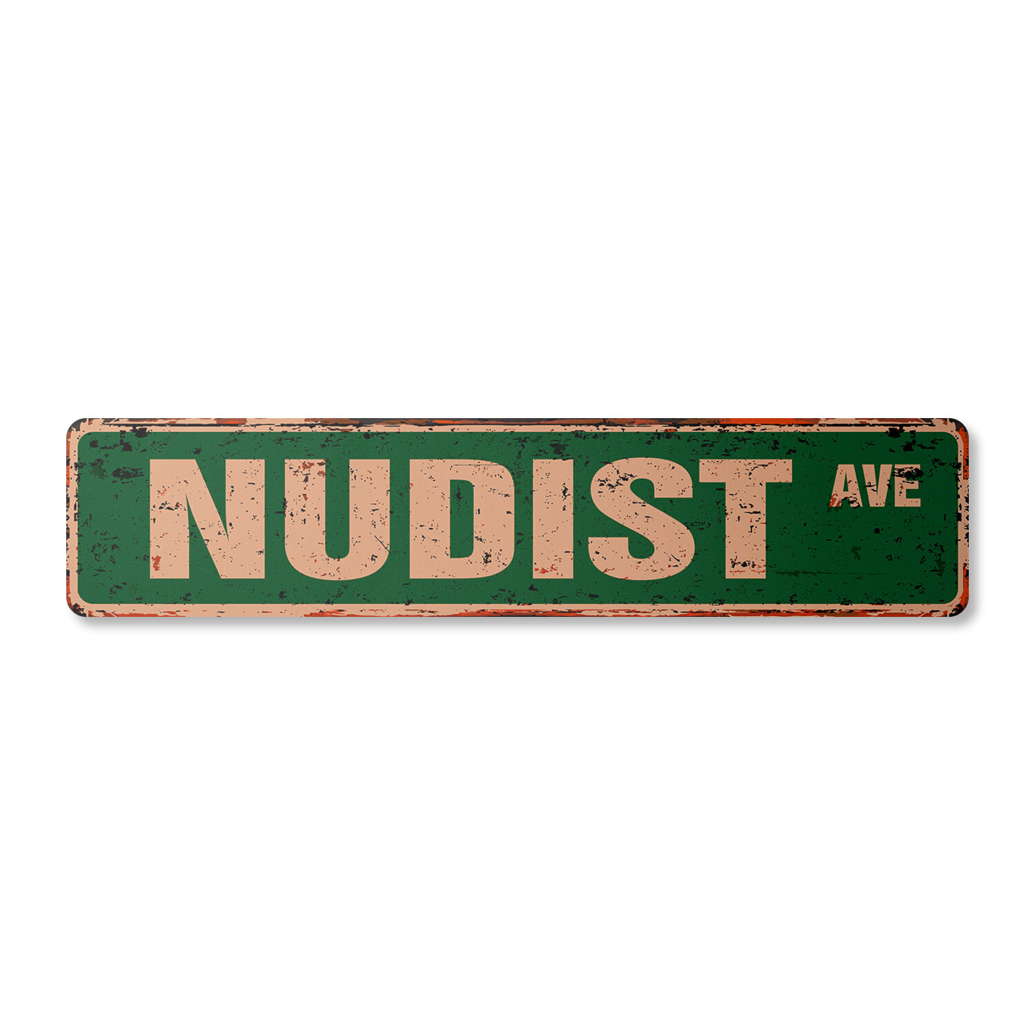 NUDIST Vintage Street Sign Metal Plastic nude naked pool colony park
