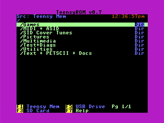 TeensyROM+ (v0.4) w/Case & Loaded SD: Multi-capable Cartridge for C64/128
