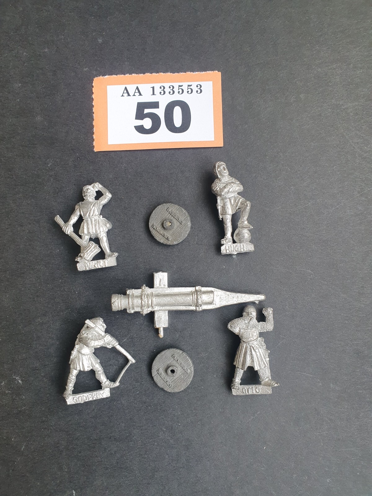 WARHAMMER FB BRETONNIAN CANNON PLUS COMPLETE CREW UNSTRIPPED ORIGINAL OOP GW