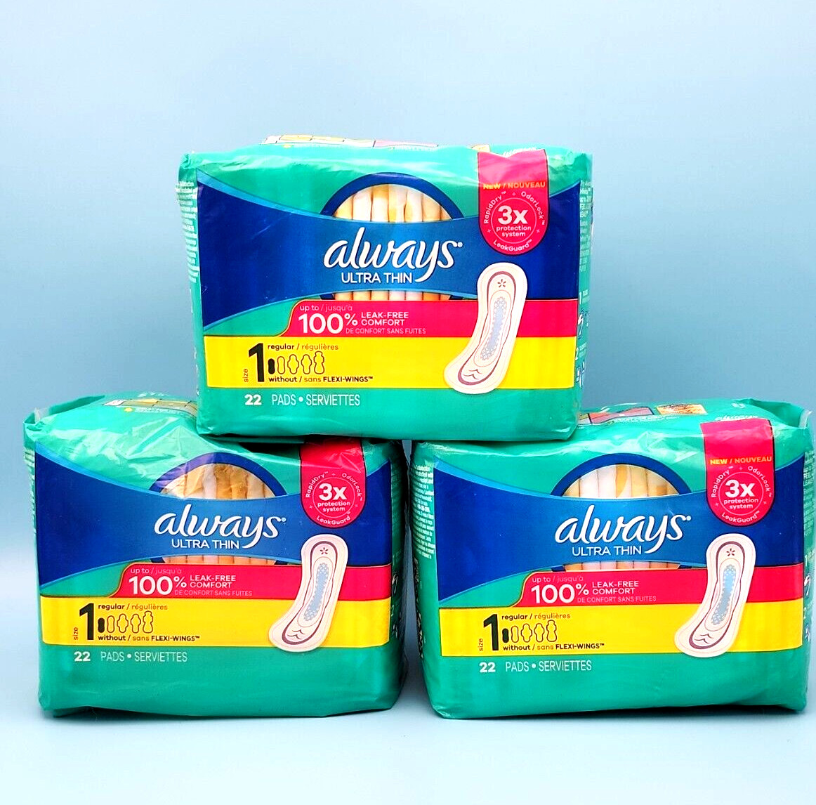 Pads Regular Ultra Thin 3x Always 22Each