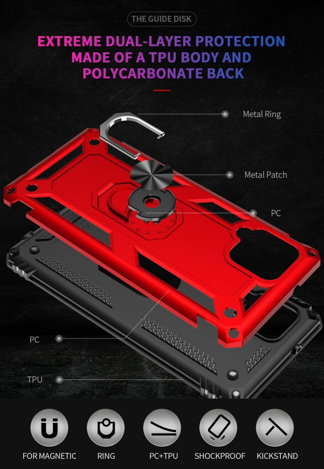 For Samsung Galaxy A42 5G Rugged Phone Case Shockproof Cover + Screen Protector