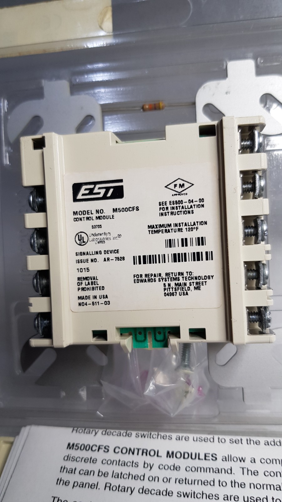 EST MODEL NO. M500CFS CONTROL MODULE (NEW) OLD INVENTORY