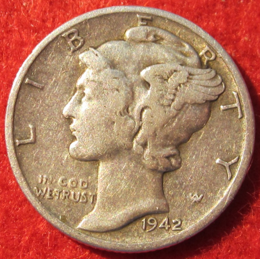 1942 D Mercury Silver Dime - Circulated - Actual Coin H96