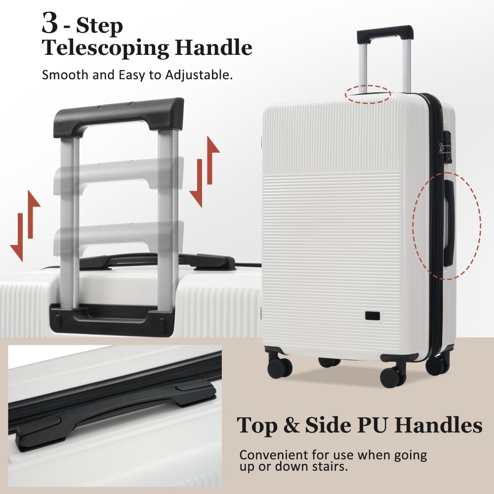 5pc Hardside Luggage Set, Half-Open, Spinner, USB, TSA Lock
