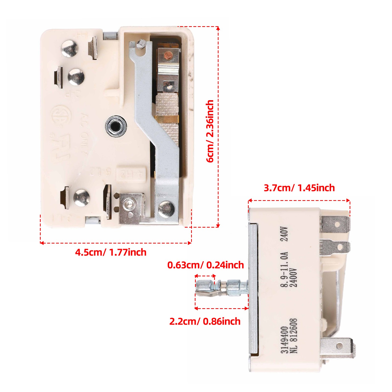 3149400 Infinite Control Switch For Whirlpool WP3149400 3148953 AP3095444 310180